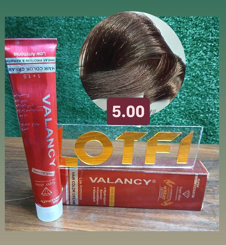 رنگ مو والانسی با رنگ قهوه ای روشن قوی  شماره 5.00  حجم 100 میلی‌لیتر