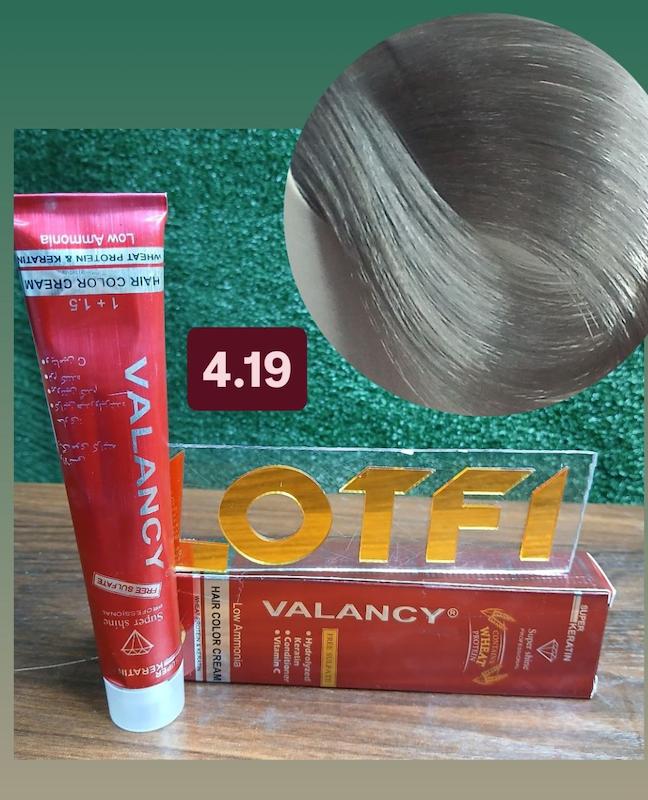 رنگ مو والانسی با رنگ زغالی شماره 4.19 حجم 100 میلی‌لیتر