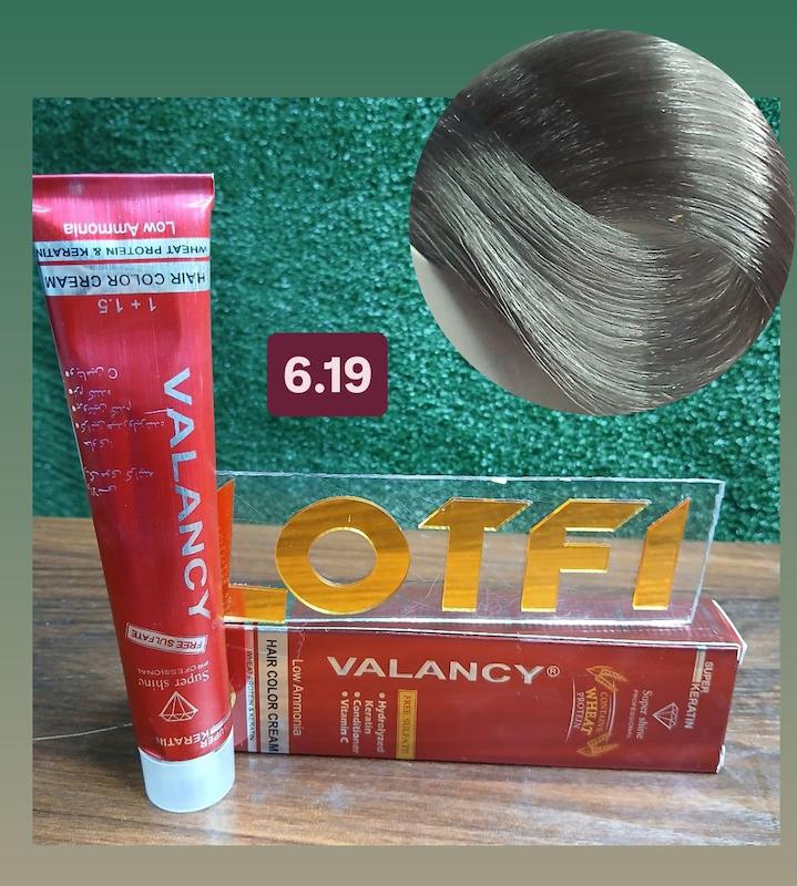 رنگ مو والانسی با رنگ سربی شماره 6.19 حجم 100 میلی‌لیتر