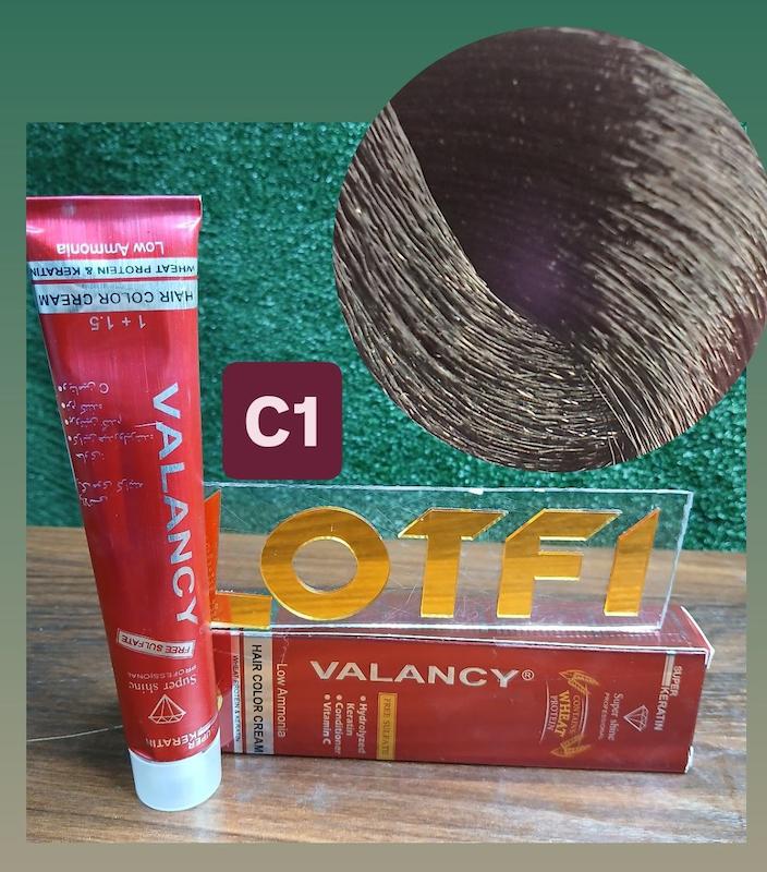 رنگ مو والانسی با رنگ مشکی پر کلاغی شماره c1 حجم 100 میلی‌لیتر