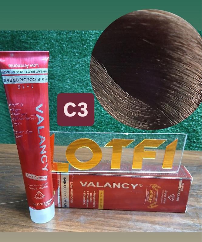 رنگ مو والانسی با رنگ قهوه ای دودی شماره c3 حجم 100 میلی‌لیتر