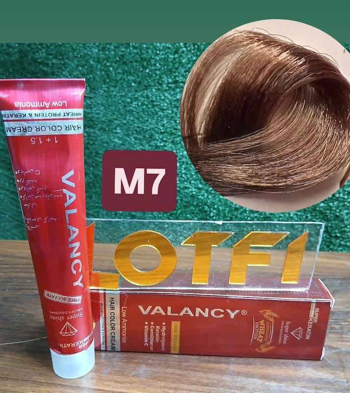 رنگ مو والانسی با رنگ بلوند زیتونی روشن  شماره m7 حجم 100 میلی‌لیتر