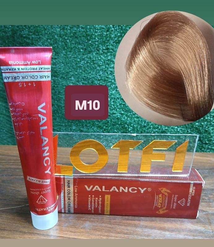 رنگ مو والانسی با رنگ بلوند زیتونی پلاتینه شماره m10 حجم 100 میلی‌لیتر