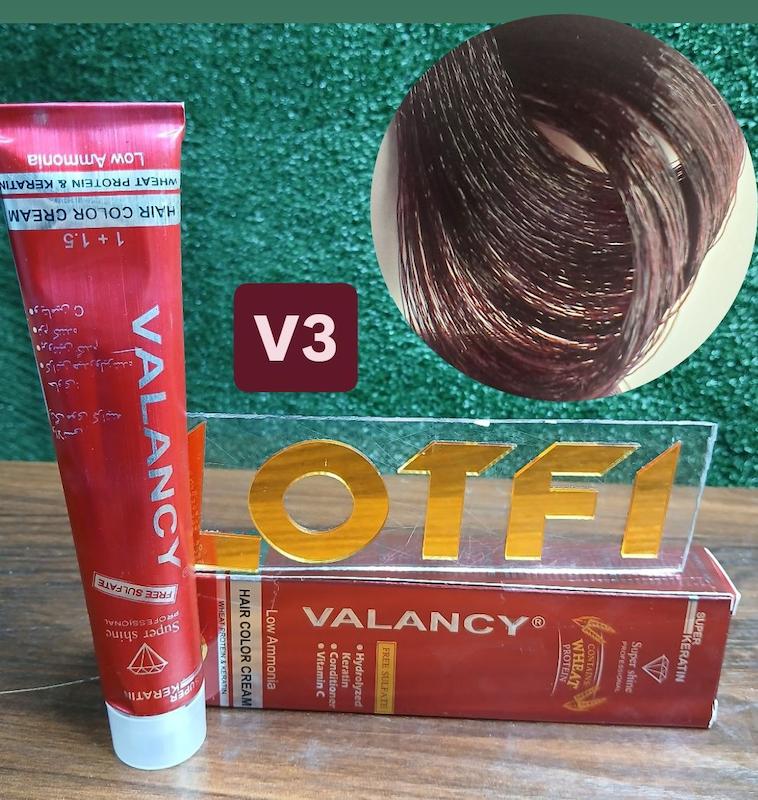 رنگ مو والانسی با رنگ شرابی خیلی متوسط شماره v3 حجم 100 میلی‌لیتر