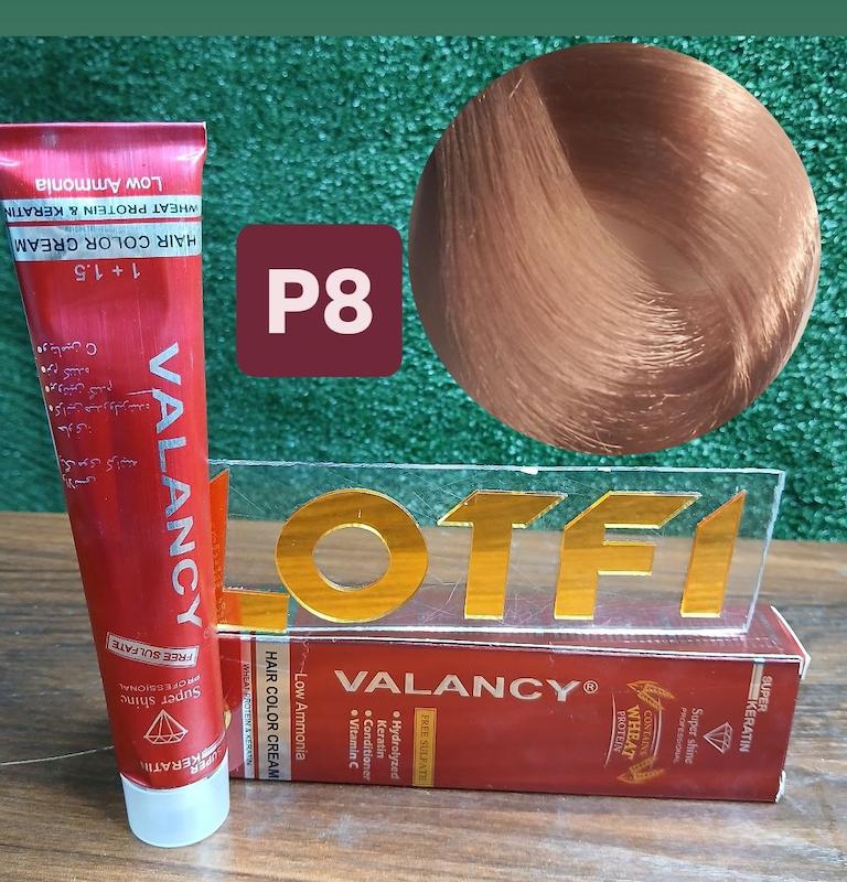 رنگ مو والانسی با رنگ کنفی عروسکی شماره p8 حجم 100 میلی‌لیتر