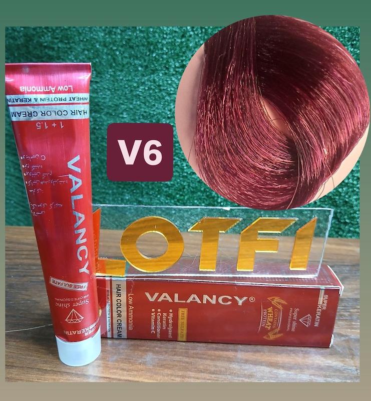 رنگ مو والانسی با رنگ شرابی خیلی روشن شماره v6 حجم 100 میلی‌لیتر