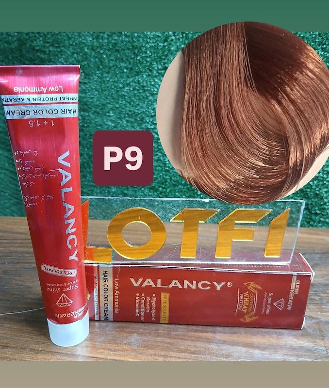 رنگ مو والانسی با رنگ گردویی روشن شماره p9 حجم 100 میلی‌لیتر