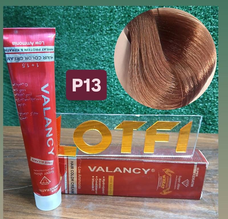 رنگ مو والانسی با رنگ چوبی ابنوسی شماره p13 حجم 100 میلی‌لیتر