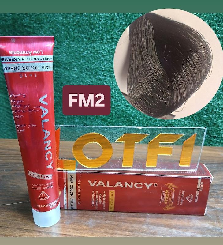 رنگ مو والانسی با رنگ قهوه ای دودی خیلی تیره شماره fm2 حجم 100 میلی‌لیتر
