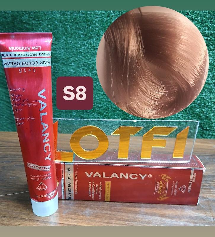 رنگ مو والانسی با رنگ بلوند شنی روشن شماره s8 حجم 100 میلی‌لیتر