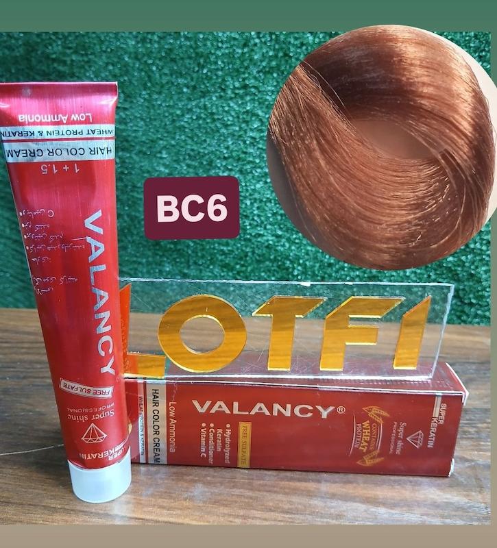 رنگ مو والانسی با رنگ بلوند کاراملی تیره شماره bc6 حجم 100 میلی‌لیتر