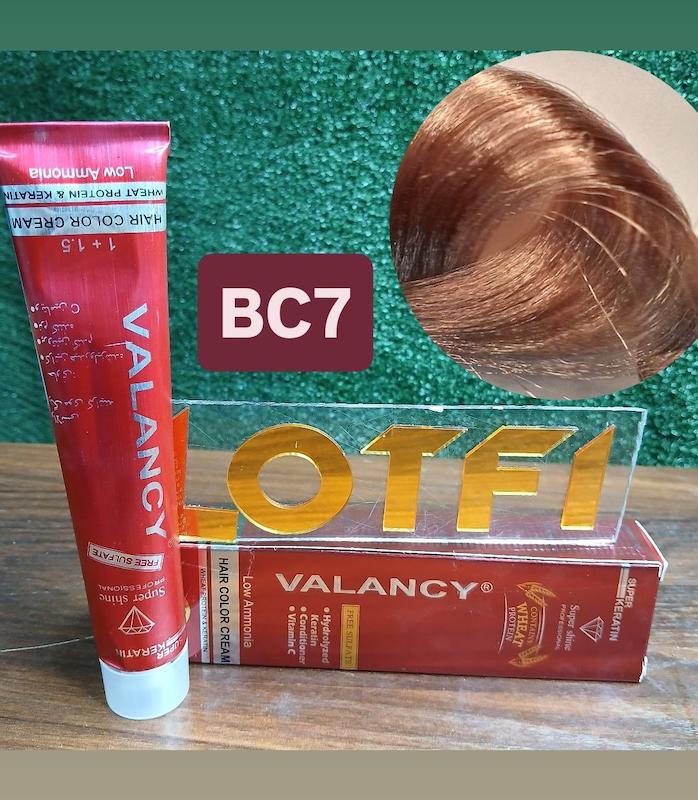 رنگ مو والانسی با رنگ بلوند کاراملی متوسط شماره bc7 حجم 100 میلی‌لیتر