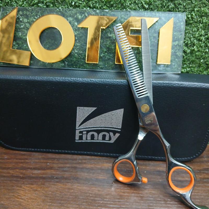 قیچی پیتاژ فینی حلقه نارنجی شیاردار 