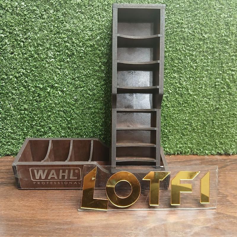 استند شانه ماشین اصلاح  نظم دهنده چوبی طرح وال