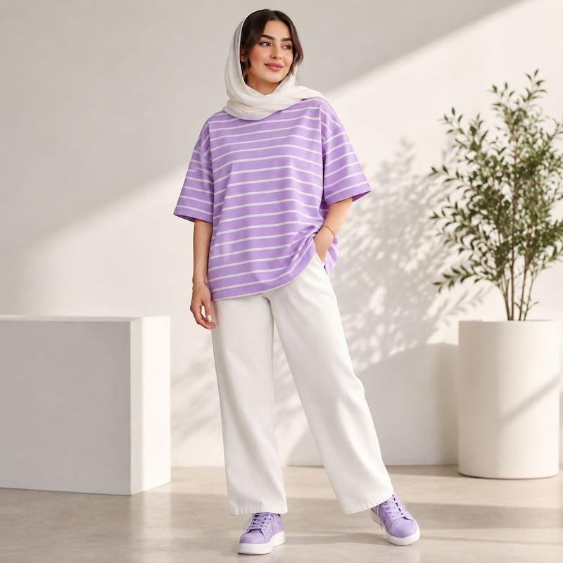 تیشرت باکسی زنانه رینگی