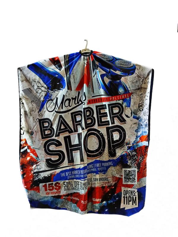 پیشبند آرایشگری تمام چاپ دومتری مدل باربر