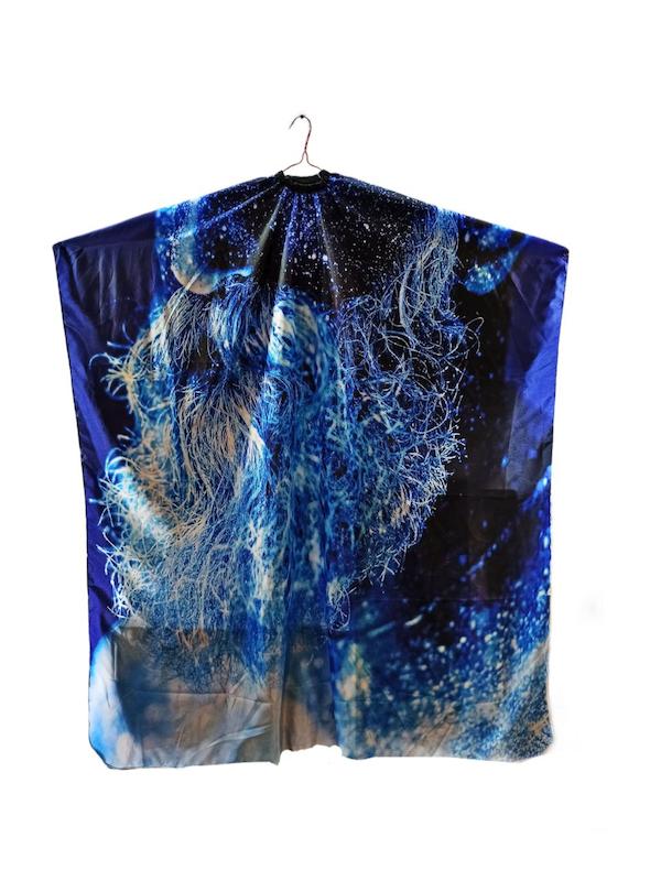 پیشبند آرایشگری تمام چاپ دومتری مدل ریش آبی