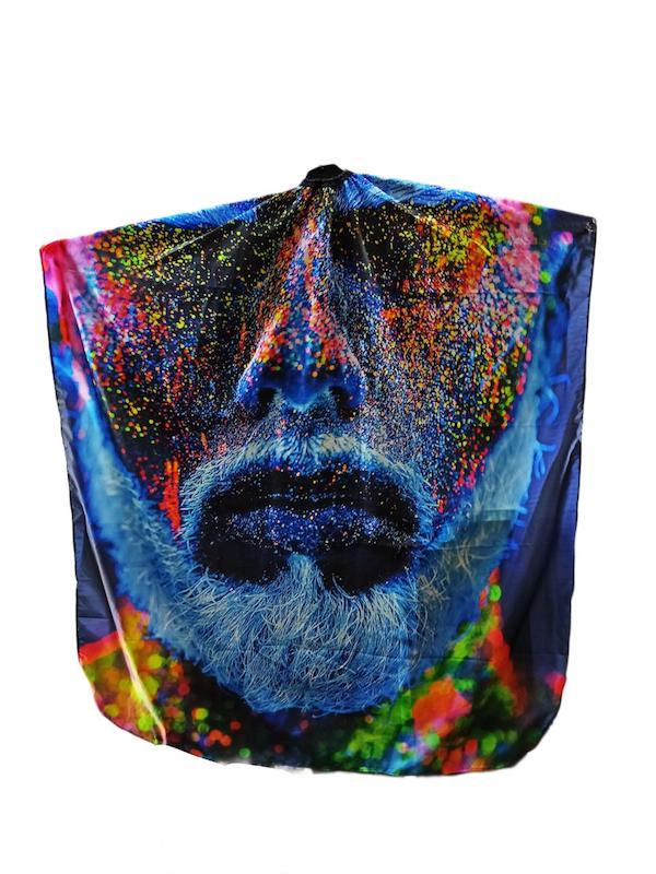 پیشبند آرایشگری تمام چاپ دومتری مدل صورت رنگی