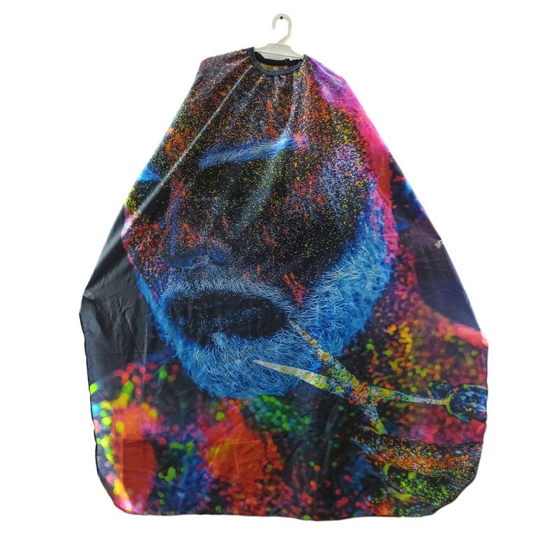 پیشبند آرایشگری تمام چاپ دومتری مدل صورت رنگی نیم رخ