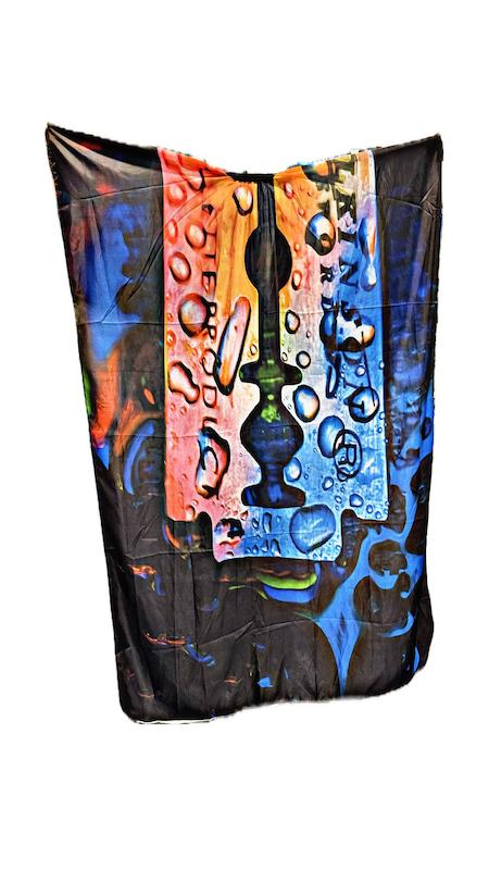 پیشبند ارایشگری تمام چاپ دومتری طرح تیغ