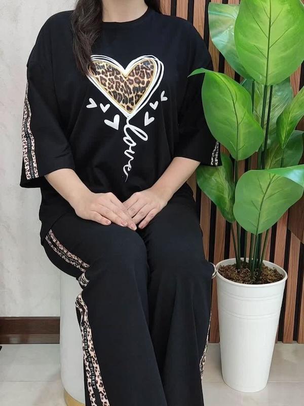 ست پلنگی  طرح قلب