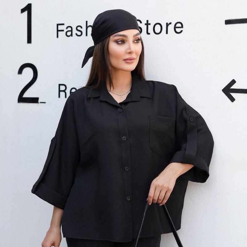 شومیز زنانه مینیمال و ساده مشکی