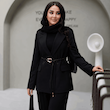 کت زنانه مینیمال سایز بزرگ  مشکی