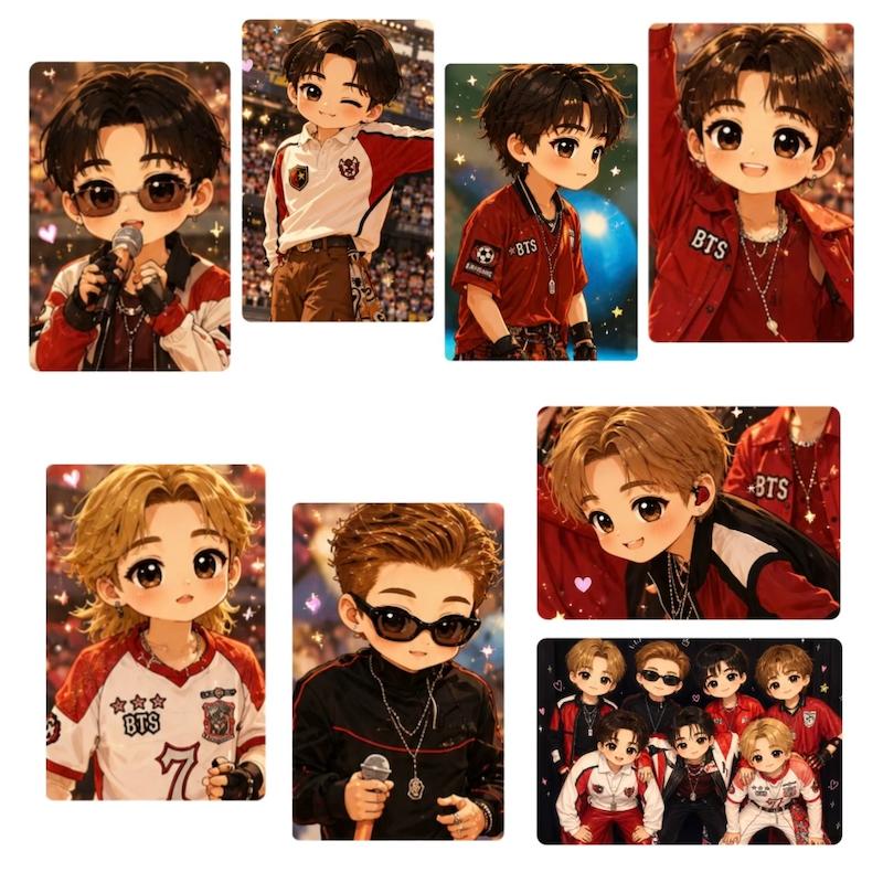 پک فتوکارت کارتونی BTS WORLDCUP