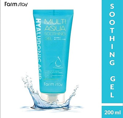 آبرسان هیالورنیک اسید فارم استی    Farm Stay Hyaluronic Acid Multi Aqua Soothing Gel 200ml