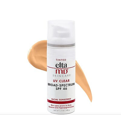 ضدآفتاب تینت التا ام دی فول سایز با جعبه  با SPF 46 با حجم 48g    TINTED elta mD SKIN CARE UV CLEAR BROAD-SPECTRUM SPF46 FACIAL SUNSCREEN