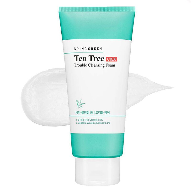 Bring Green : Tea Tree CICA Trouble Cleansing Foam ✨    🌱 فوم شستشوی تی تری سیکا برینگ گرین