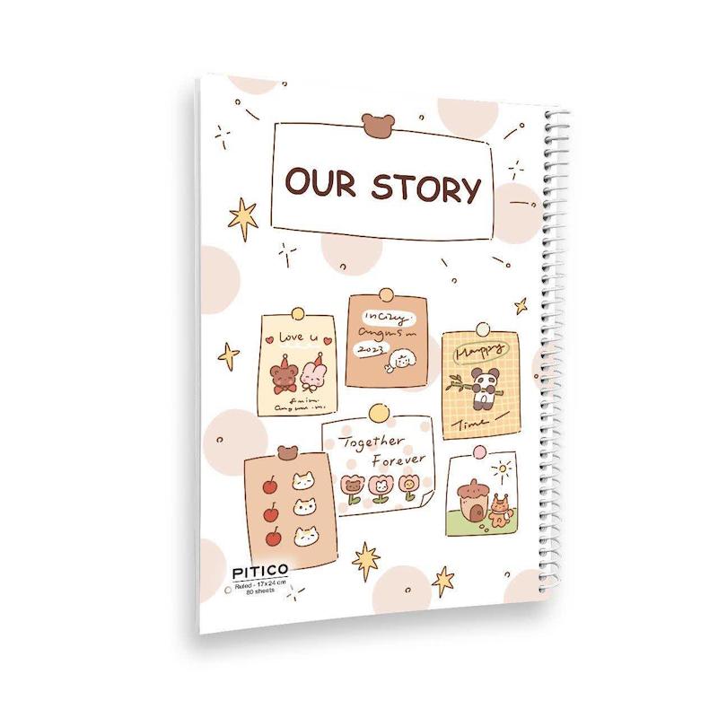 دفتر خط دار 80 برگ پیتیکو سری our story کد 1 