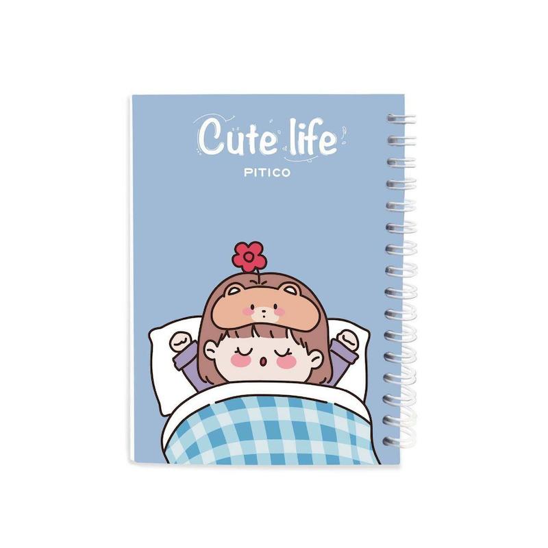 دفترچه یادداشت A6 سری cutelife  برند پیتیکو کد۴ دختر خوابالو 