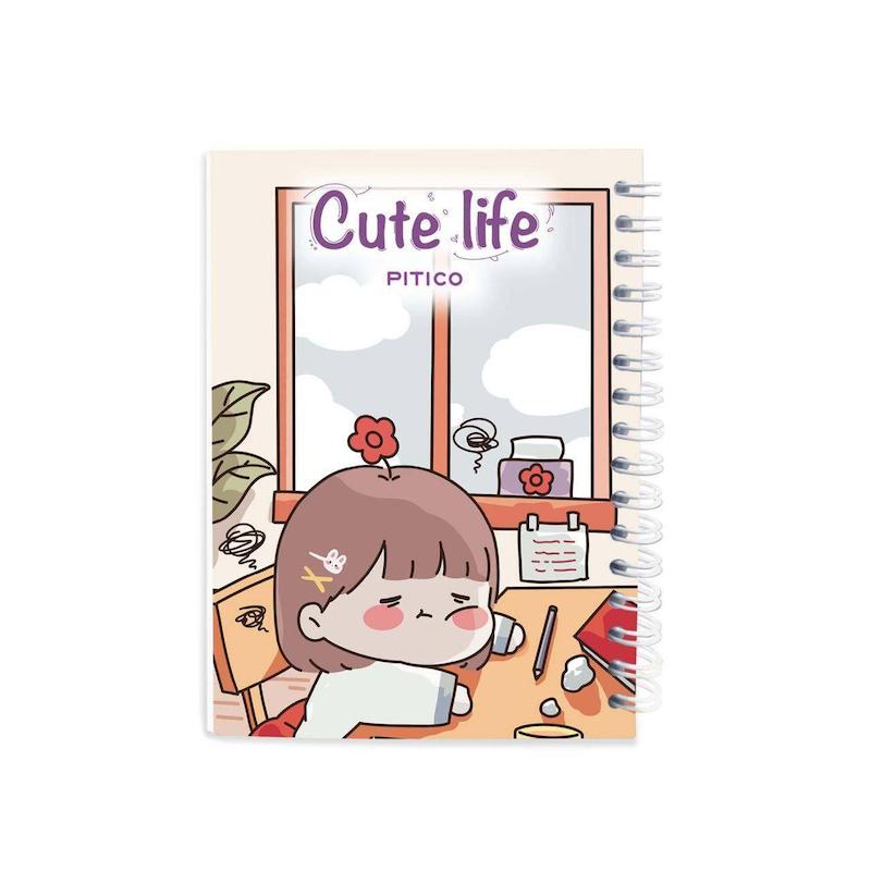 دفترچه یادداشت A6 سری cutelife  برند پیتیکو کد۳ دختر خسته 