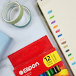مدادرنگی ۱۲ رنگ Elipon کد ۱ 🌈 (جعبه آسیب جزئی دارد با چسب ماتیکی درست می شود)