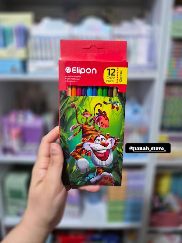 مدادرنگی ۱۲ رنگ Elipon کد ۴ 🌈