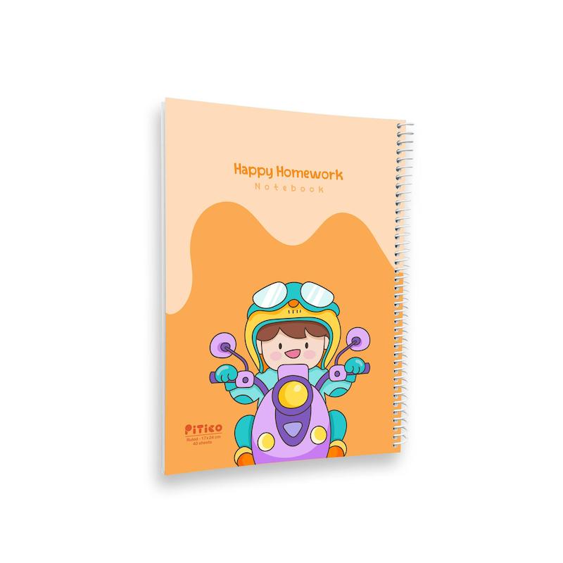 دفتر مشق  جلد نرم 40 برگ پیتیکو سری happy homework  کد 1 