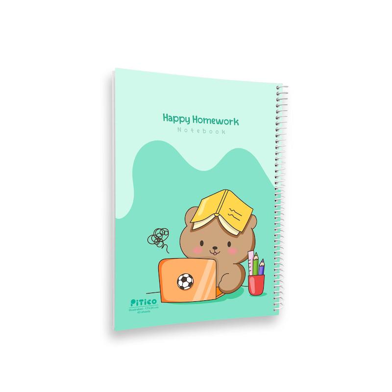 دفتر مشق  جلد نرم 40 برگ پیتیکو سری happy homework  کد 2