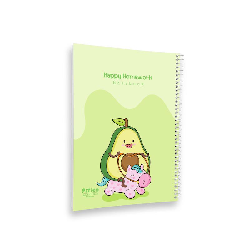 دفتر مشق  جلد نرم 40 برگ پیتیکو سری happy homework  کد 3