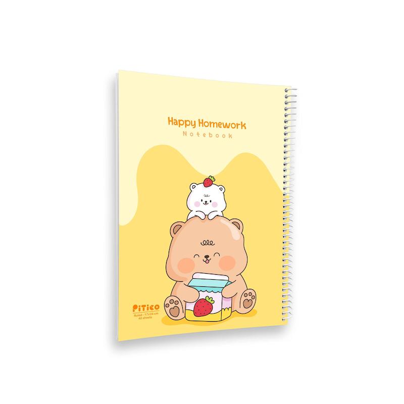دفتر مشق  جلد نرم 40 برگ پیتیکو سری happy homework  کد 4