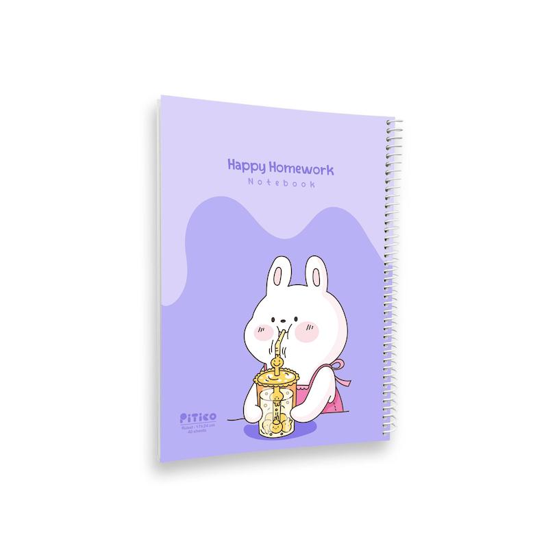 دفتر مشق  جلد نرم 40 برگ پیتیکو سری happy homework  کد 6