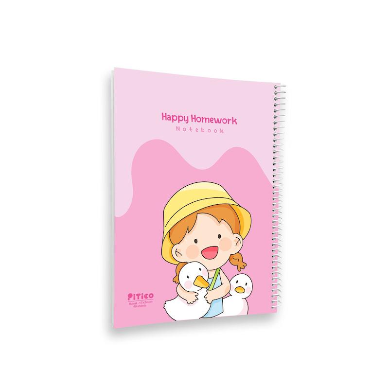 دفتر مشق  جلد نرم 40 برگ پیتیکو سری happy homework  کد 8