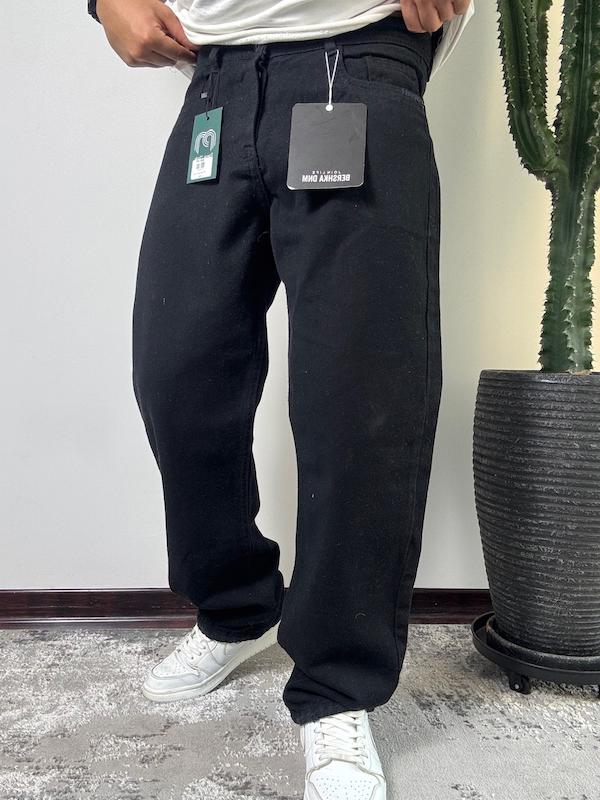 شلوار جین بگ مشکی ساده