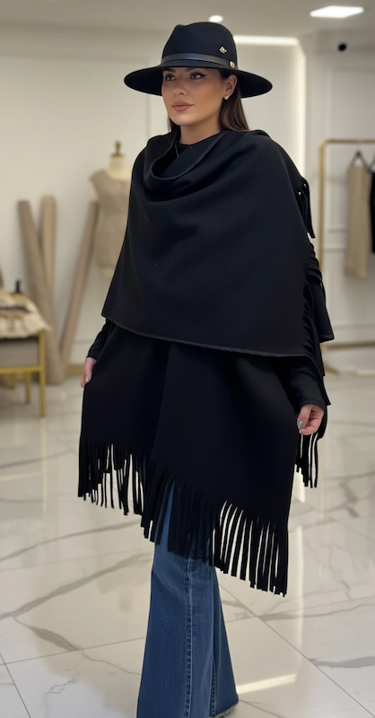 پانچوسرخپوستی مخملی دارک رژ