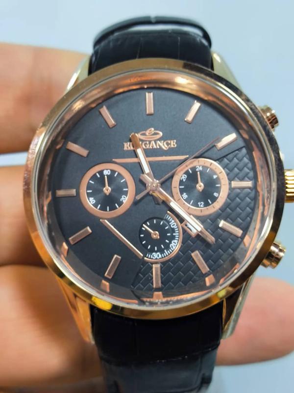 ساعت مچی عقربه ای زنانه و مردانه الگانس بندچرمی