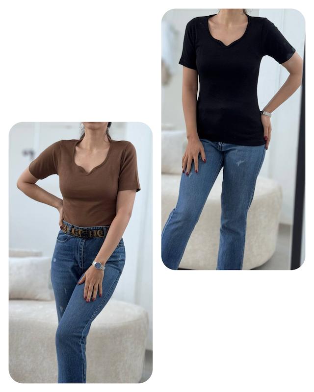 تیشرت یقه دلبری
