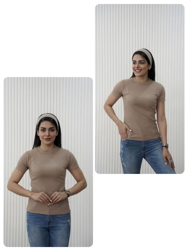 تیشرت یقه گرد روشا ✨️