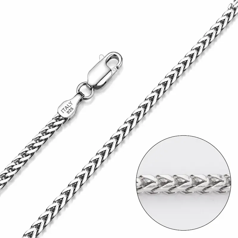 عکس زنجیر مردانه نقره ایتالیا مدل کارتیر با قطر 2.5 از زاویه نزدیک