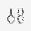  گوشواره حلقه‌ای دو حلقه نقره‌ای پاندورا