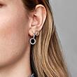  گوشواره حلقه‌ای دو حلقه نقره‌ای پاندورا